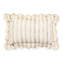 Cargar imagen en el visor de la galería, Mocha Check Reversible Scalloped Lumbar Throw Pillow