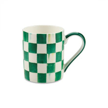 Cargar imagen en el visor de la galería, Emerald Check Porcelain Mug
