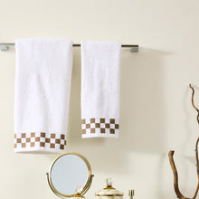 Cargar imagen en el visor de la galería, Hand Towel with Mocha Check Border
