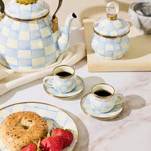 Cargar imagen en el visor de la galería, Sky Check Espresso Cup &amp; Saucer Set