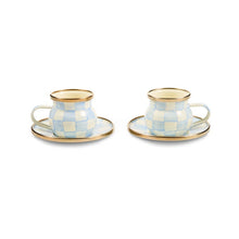 Cargar imagen en el visor de la galería, Sky Check Espresso Cup &amp; Saucer Set