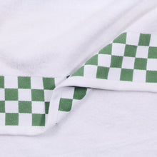 Cargar imagen en el visor de la galería, Bath Sheet with Sage Green Check Border