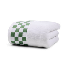 Cargar imagen en el visor de la galería, Bath Sheet with Sage Green Check Border