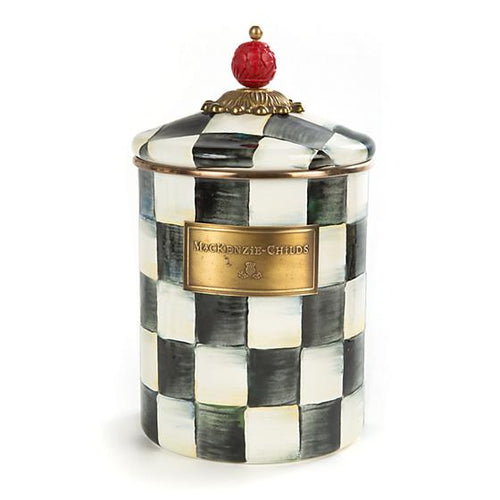 Courtly Check Enamel Canister - Medium