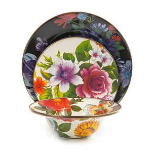 Flower Market Dinner Plate - Black