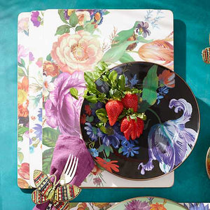 Flower Market Dinner Plate - Black