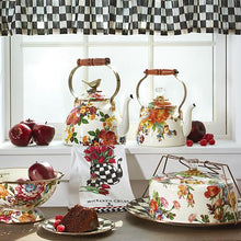 Cargar imagen en el visor de la galería, Flower Market 2 Quart Tea Kettle - White