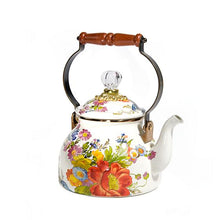 Cargar imagen en el visor de la galería, Flower Market 2 Quart Tea Kettle - White