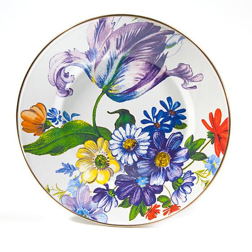 Flower Market Dinner Plate - White