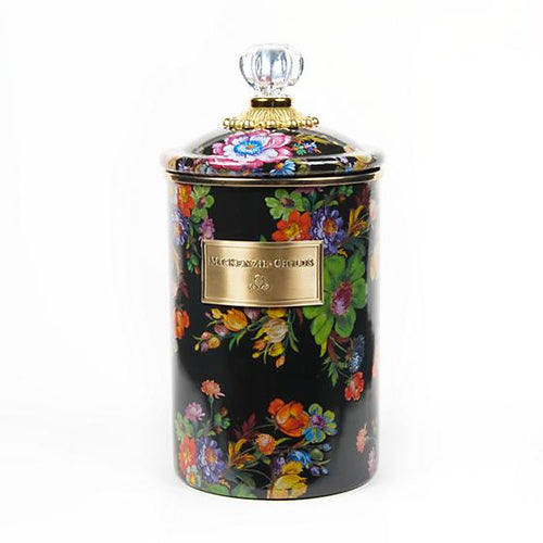 Flower Market Large Canister - Black