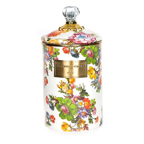 Flower Market Large Canister - White