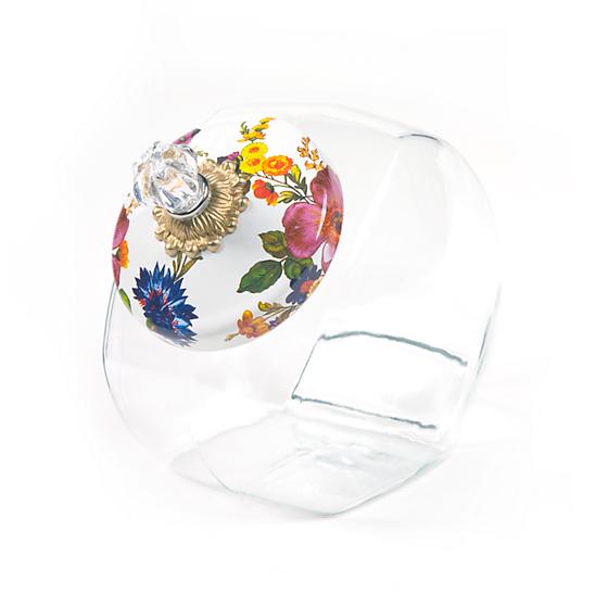 Cookie Jar with Flower Market Enamel Lid - White