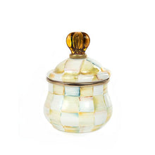 Cargar imagen en el visor de la galería, Parchment Check Enamel Lidded Sugar Bowl