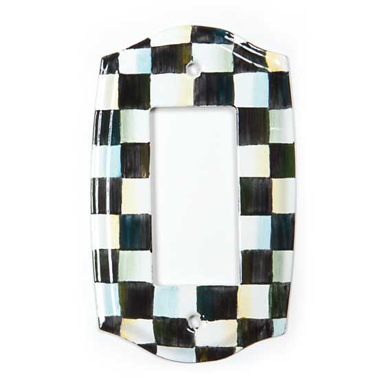 Courtly Check Enamel Switch Plate - Single Rocker