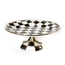 Cargar imagen en el visor de la galería, Courtly Check Enamel Pedestal Platter - Small