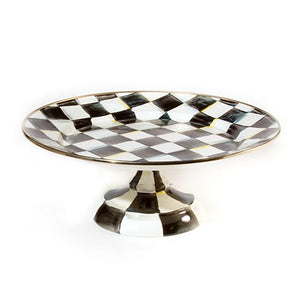 Courtly Check Enamel Pedestal Platter - Small