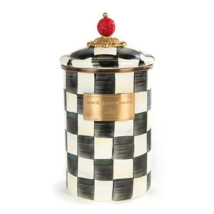 Courtly Check Enamel Canister - Large