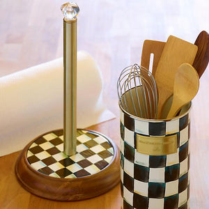 Courtly Check Wood Paper Towel Holder