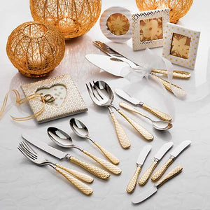 Gold Check Flatware - 5 Piece Place Setting