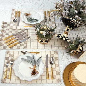 Gold Check Flatware - 5 Piece Place Setting