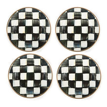 Cargar imagen en el visor de la galería, Courtly Check Enamel Canape Plates - Set of 4