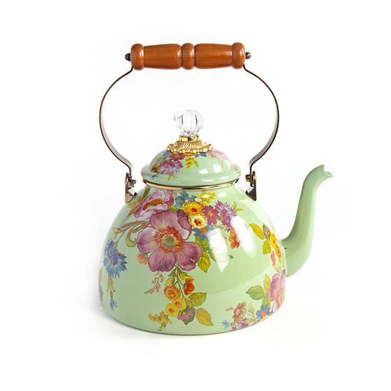 Flower Market 3 Quart Tea Kettle - Green