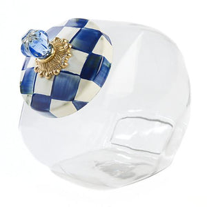 Cookie Jar With Royal Check Enamel Lid