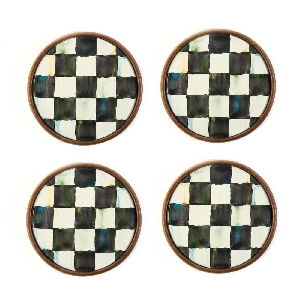 Courtly Check Coasters - Set of 4
