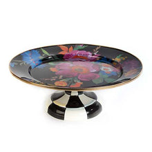 Cargar imagen en el visor de la galería, Flower Market Small Pedestal Platter - Black