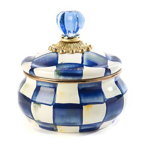 Royal Check Enamel Squashed Pot