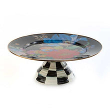 Cargar imagen en el visor de la galería, Flower Market Pedestal Platter - Black