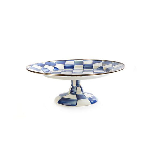 Royal Check Pedestal Platter - Small