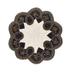 Arabesque Beaded Placemat - Black