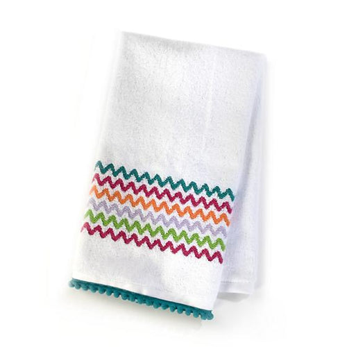 Trampoline Zig Zag Hand Towel - White