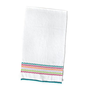 Trampoline Zig Zag Hand Towel - White