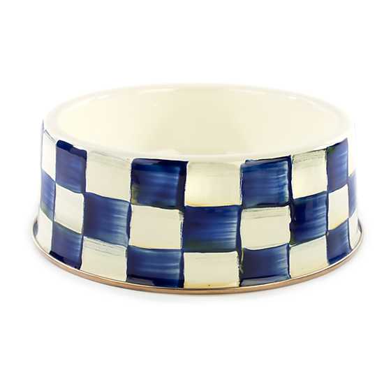 Royal Check Enamel Pet Dish - Large