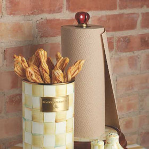 Parchment Check Enamel Utensil Holder