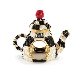 Tea Kettle Napkin Ring - Courtly Check
