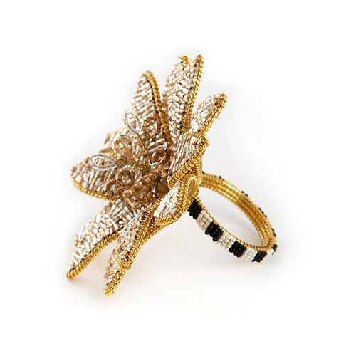 Golden Flower Napkin Ring