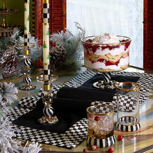 Cargar imagen en el visor de la galería, Christmas Tree Dinner Candles - Check Bands - Set of 2