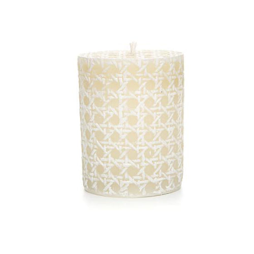 Rattan Pillar Candle - 4* - White
