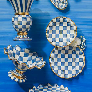 Royal Check Fluted Dessert Plate