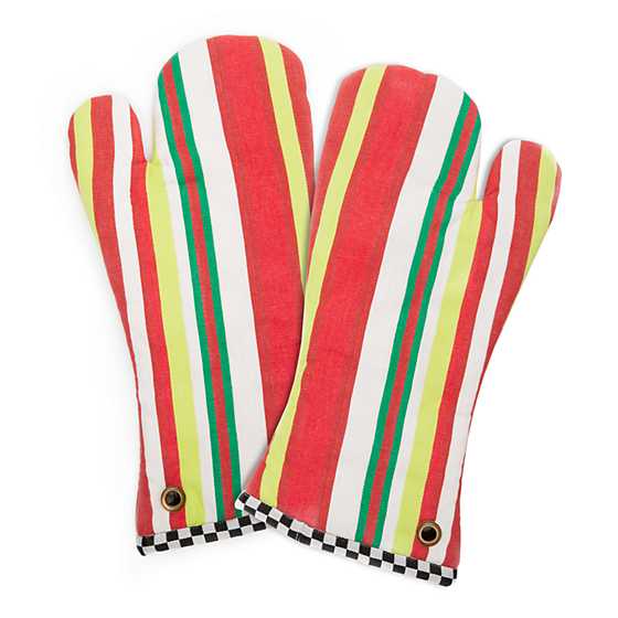 Jolly Woven Oven Mitts - Set of 2