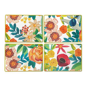 Kira's Garden Cork Back Placemats - Set of 4