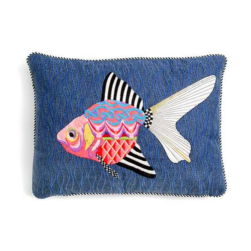 Fantasia Fish Outdoor Accent Pillow - Fuchsia
