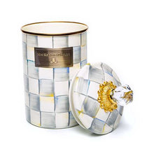 Cargar imagen en el visor de la galería, Sterling Check Enamel Canister - Large
