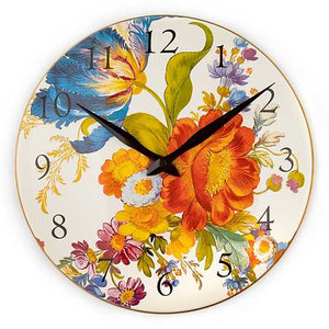 Flower Market Enamel Clock
