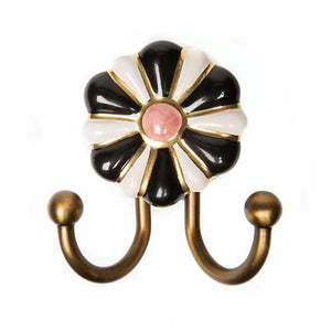 Flower Power Ceramic Knob Door Hook