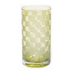 Dashing Check Highball Glass - Green - Set of 4