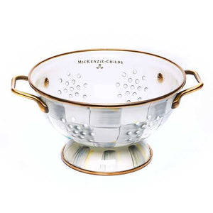 Sterling Check Enamel Colander - Small